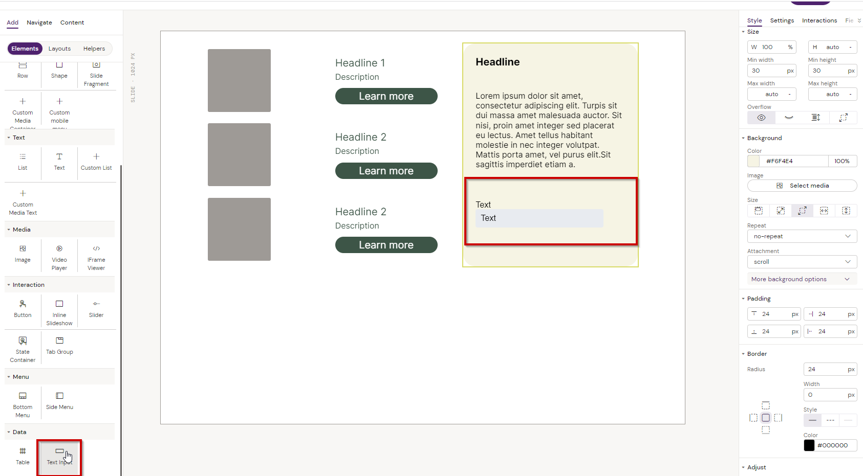 Text Input